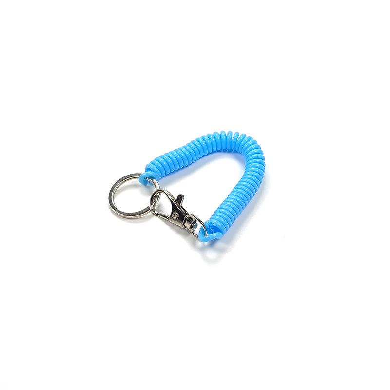 Colorful Retractable Plastic Spring Rope Keychain - Portable Anti-Lost Keyring