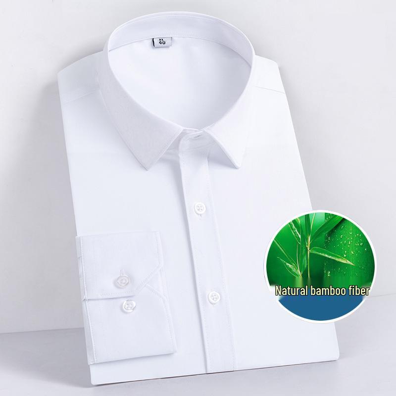 Men's Non-Iron White Wing Collar Tuxedo Shirt - Wrinkle-Resistant Premium Wedding Groom Attire