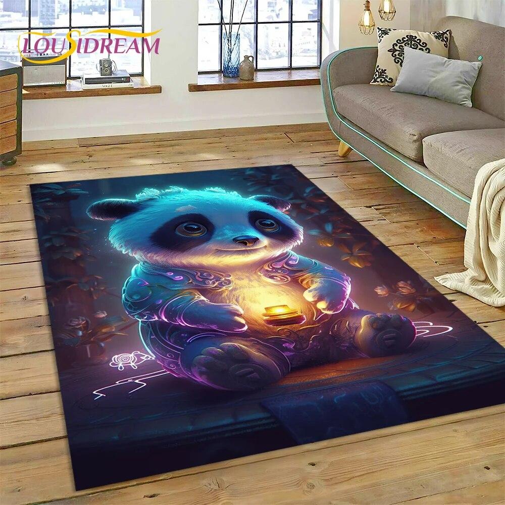 Dream Cute Panda Cartoon Animal Carpet Rug for Home Living Room Bedroom Sofa Doormat Decor,Kids Play Area Rug Non-slip Floor Mat