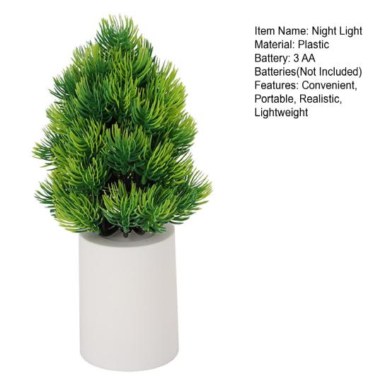 Night Light Pine Cypress Tree Simulation Lamp Battery Operated Desk Night Light