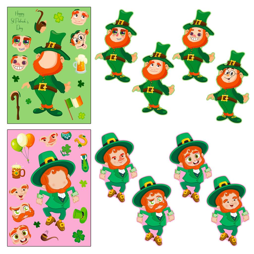 6 Sheets Per Pack Self-Created St. Patrick'S Day Self-Diy Cute Wind Parent-Child Interaction Baby Puzzle Change