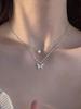 Sweet & Elegant Butterfly Design Double Layered Collarbone Necklace Boho Jewelry Gift for Women's Daily Wear,Birthday, Anniversary or Graduation Gifts