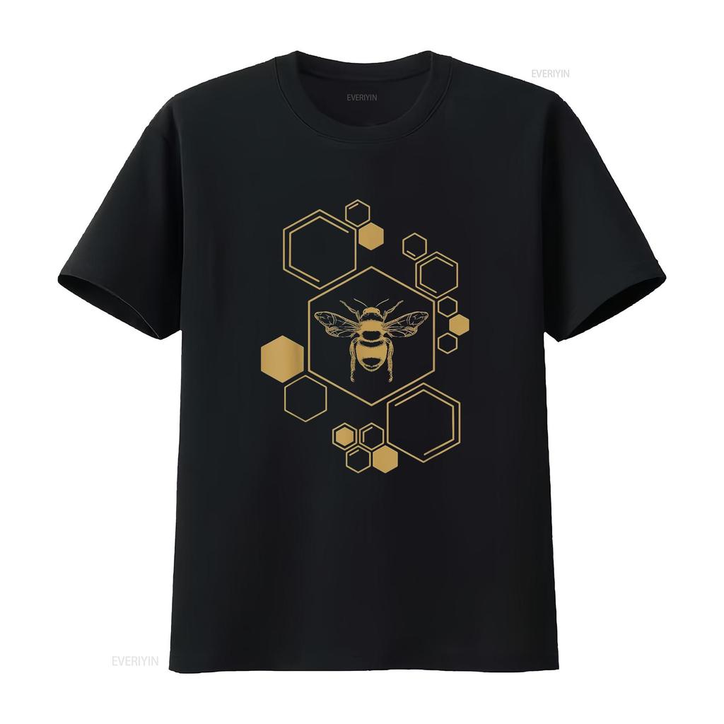 Mens Bee Beekeeping Honeycomb Honey Beekeeper T Shirt Black Medium Vintage Washed Stretched Homme Streetwear Unisex Comfortable