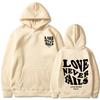 Love Never Fails Print Letter Hoodies Men/Women Sweatshirt Black Autumn Vintage Oversized Harajuku Loose Tops Casual Pullovers