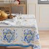 XCHI Six-Pointed Star Olive Leaf Hanukkah Chanukah Menorah Tablecloth Rectangle Table Cloth Washable Table Covers for Indoor Dining Home Party