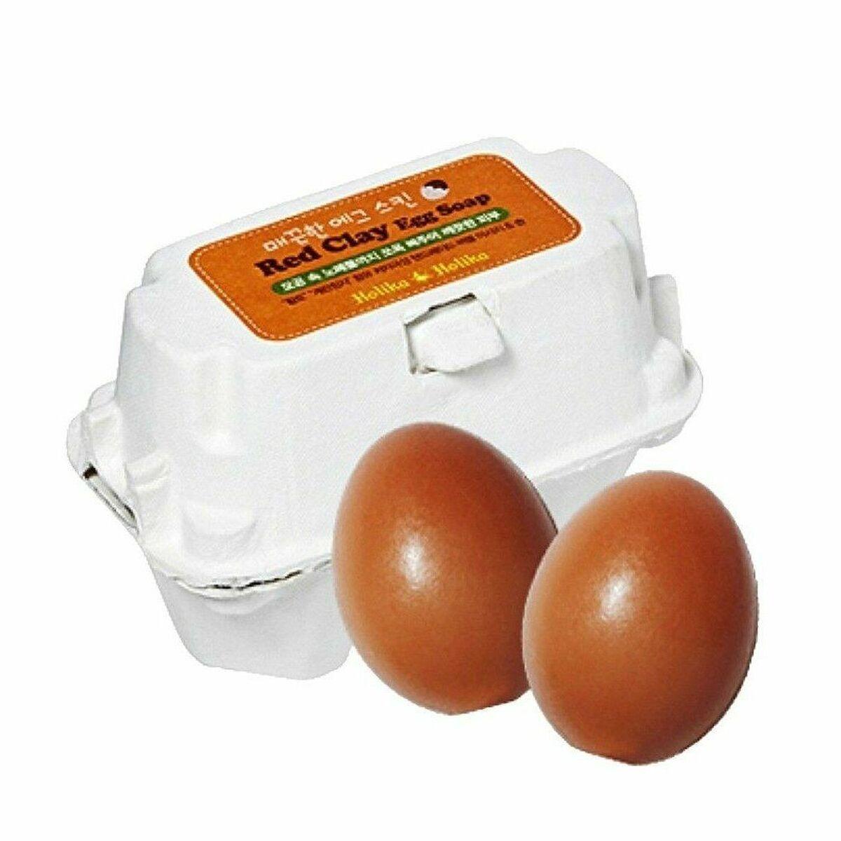 

Holika Holika Очищающее мыло для лица с красной глиной и яйцом (2 х 50 г)