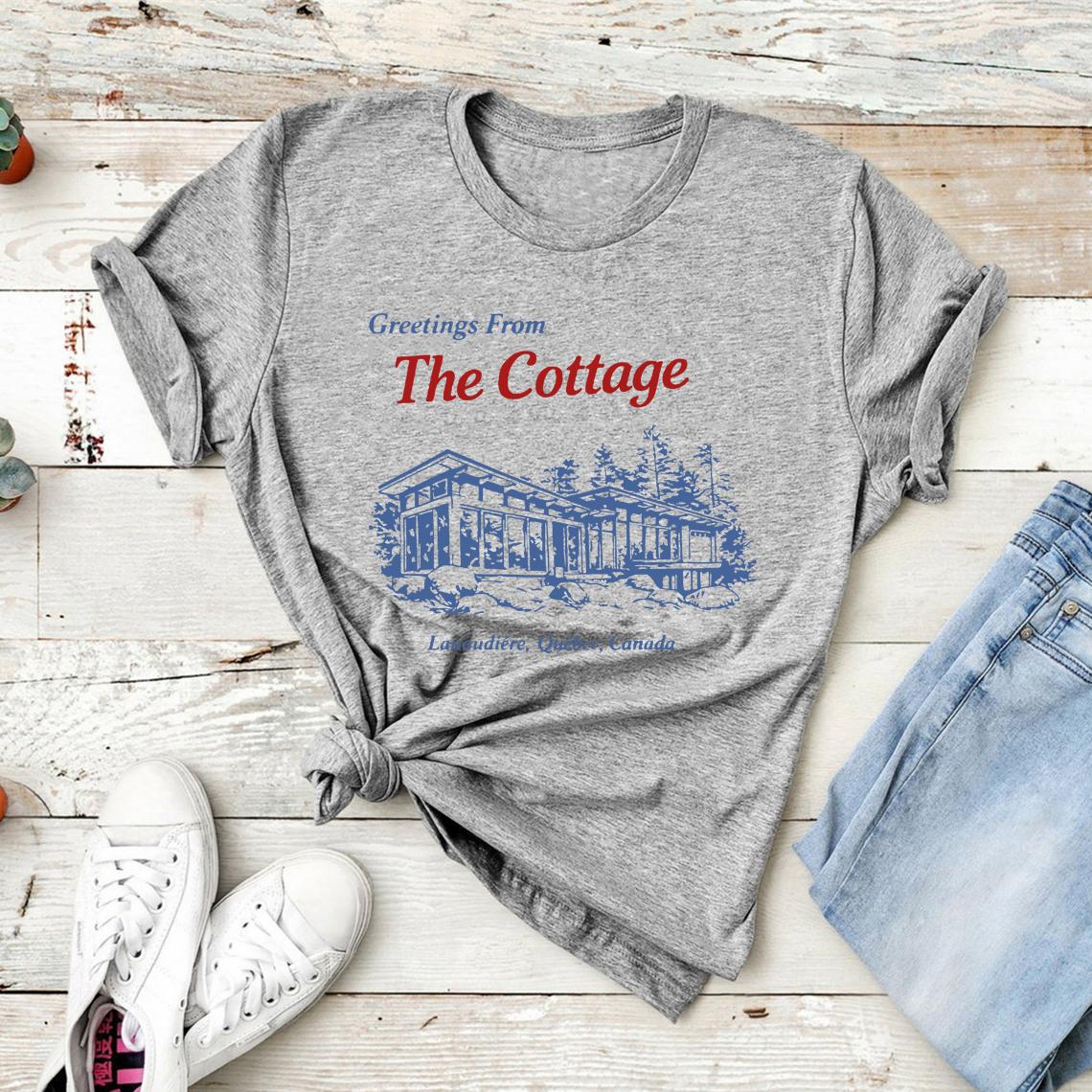 

I m Coming To The Cottage T-Shirt Heated Rivalry Romance Hockey Fan Tee Unisex Graphic T Shirts Vintage Casual Top Women Clothes S серый