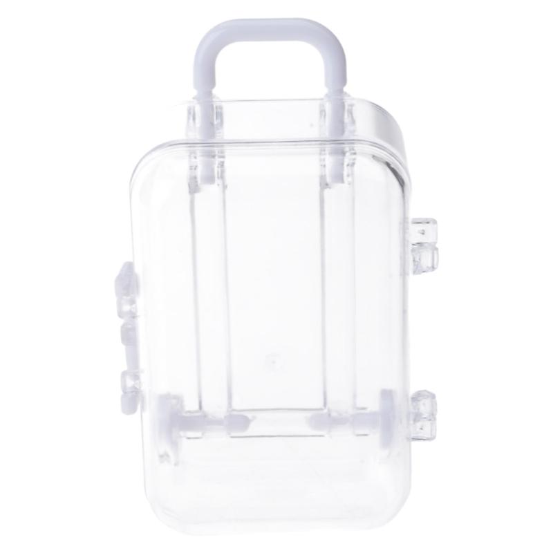 

Dollhouse Miniature Luggage Suitcase Storage Trolley Case Travel Holiday Toy Candy Box Handbag Model for Dolls Accessory S белый