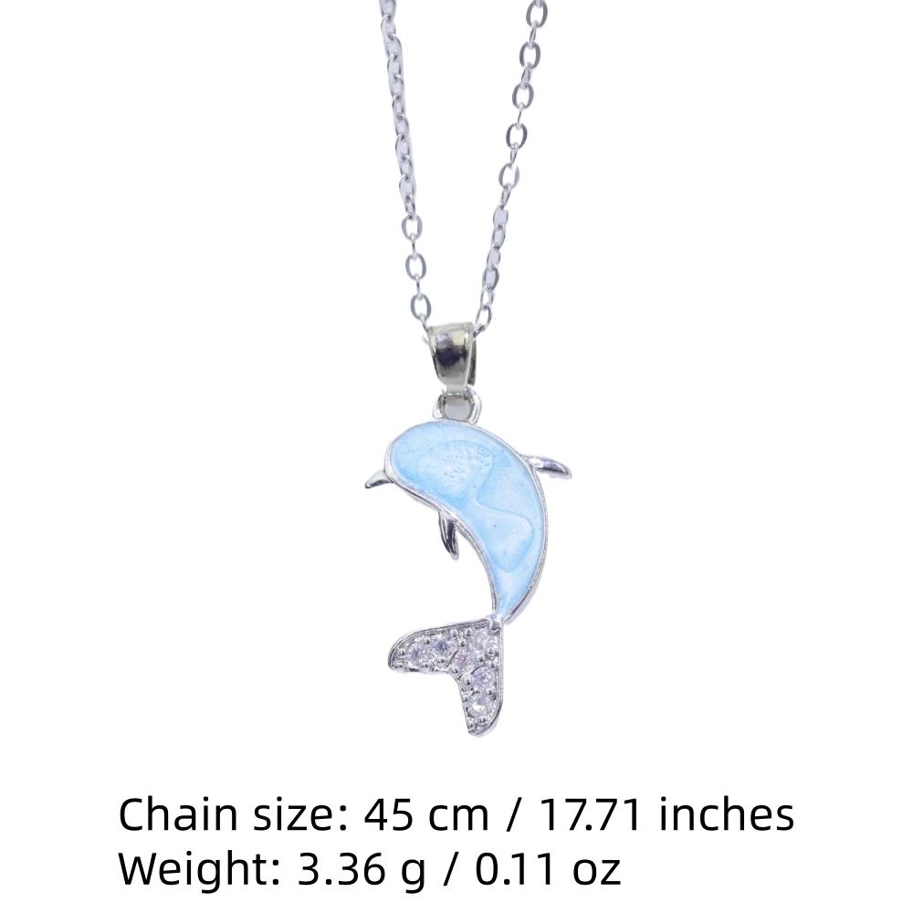 Simple Dolphin Zirconia Pendant Necklaces for Women New Fashion Wedding Party Necklace Jewelry Accessories
