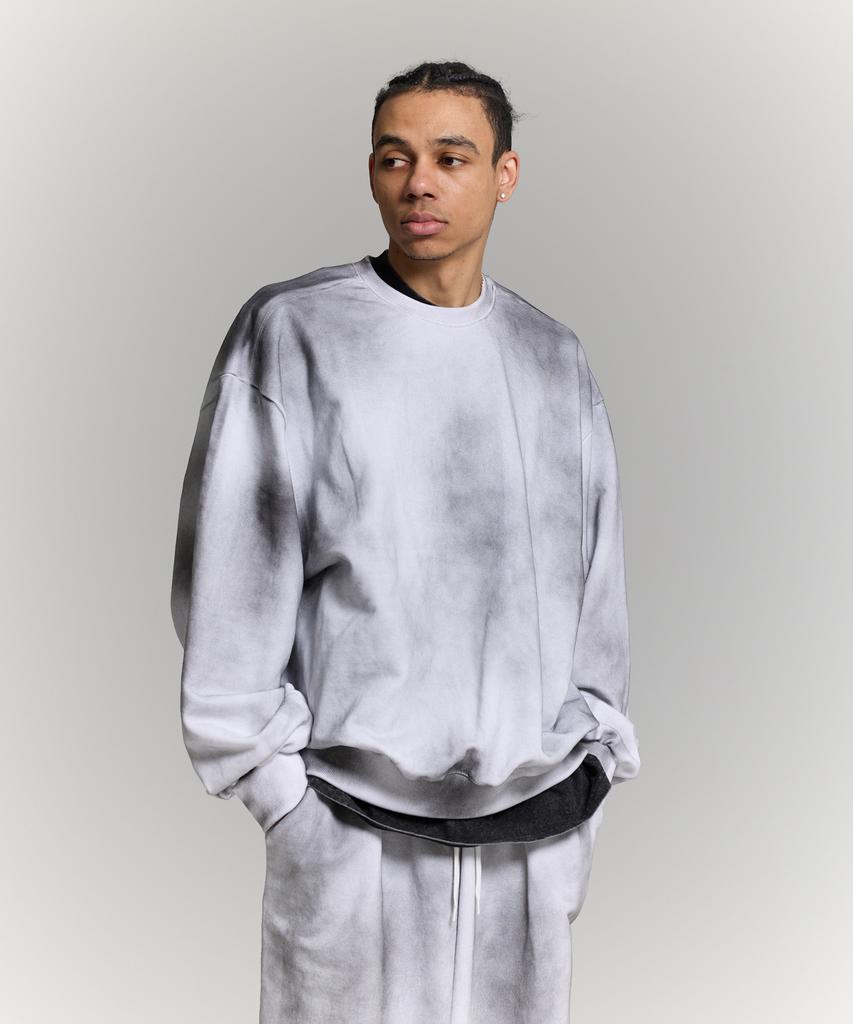 PHILIPPAKER Fresh Solid Sweatshirt Dirty Washed White