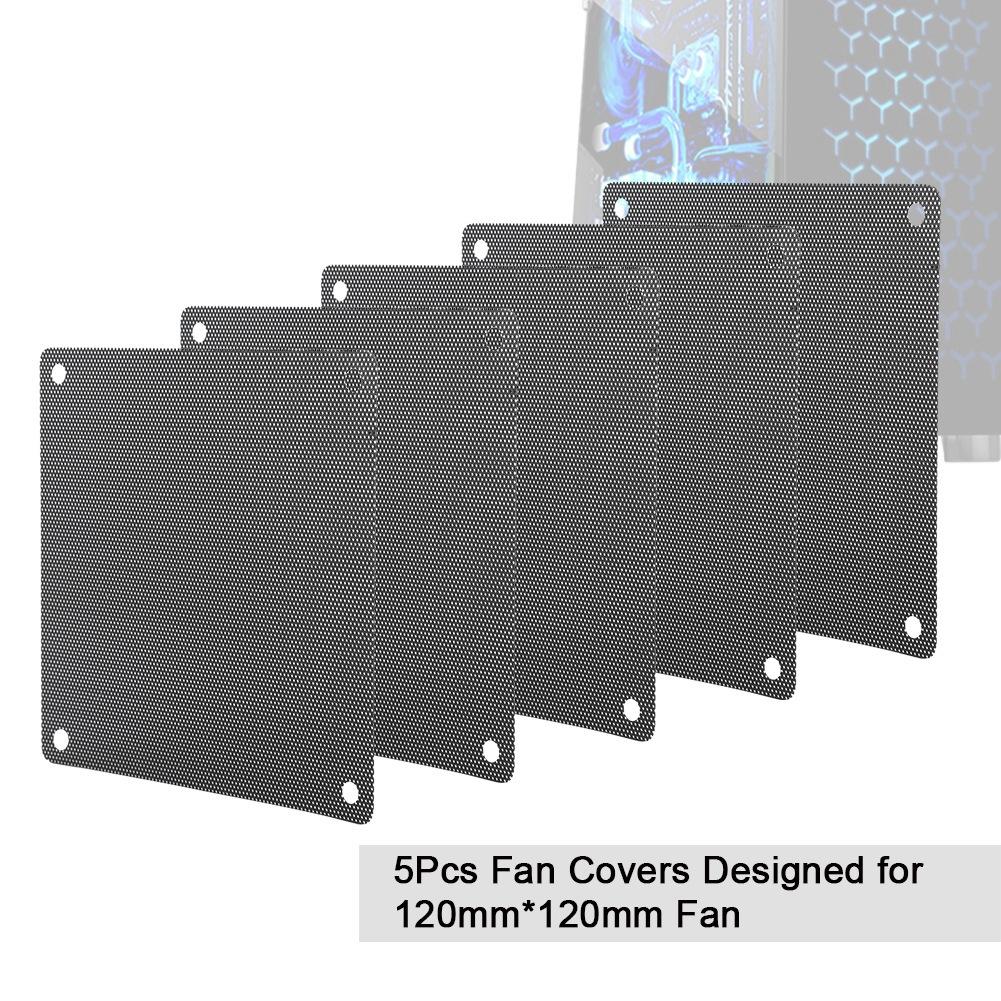 5Pcs 12*12cm PC Computer PVC Fan Cover Dust proof Storage Bag Black