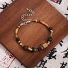 Irregular Retro Wooden Beaded Bracelet, Zen Ethnic Style, High-End Temperament Jewelry Women