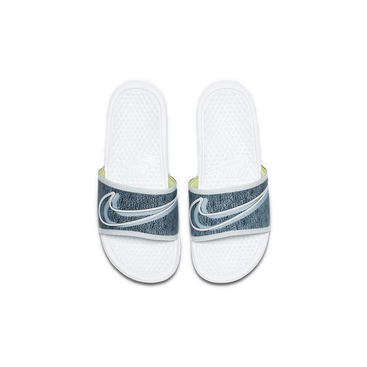 New Nike Benassi Lx White Blue Slippers 'White Blue' Women's BQ5173-100