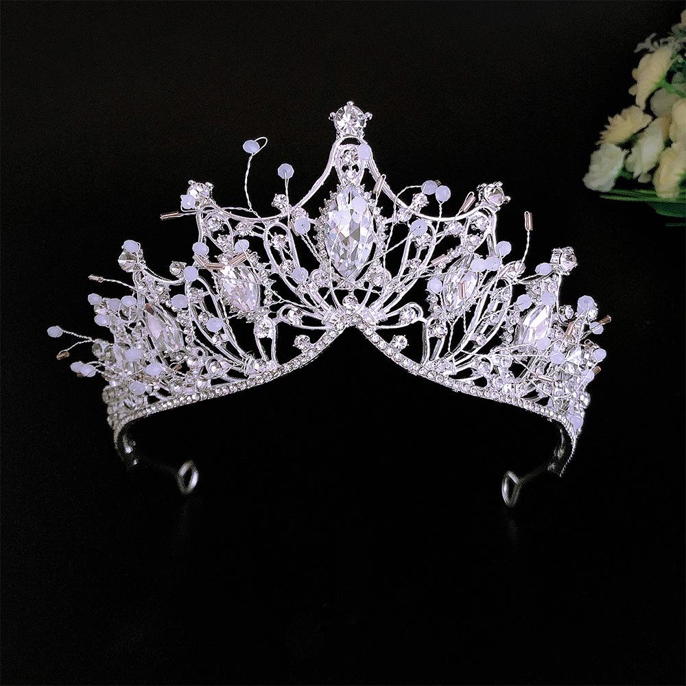 New Handmade Baroque Hair Accessories Crown Children's Atmospheric Crystal Headdress  Alloy Crown