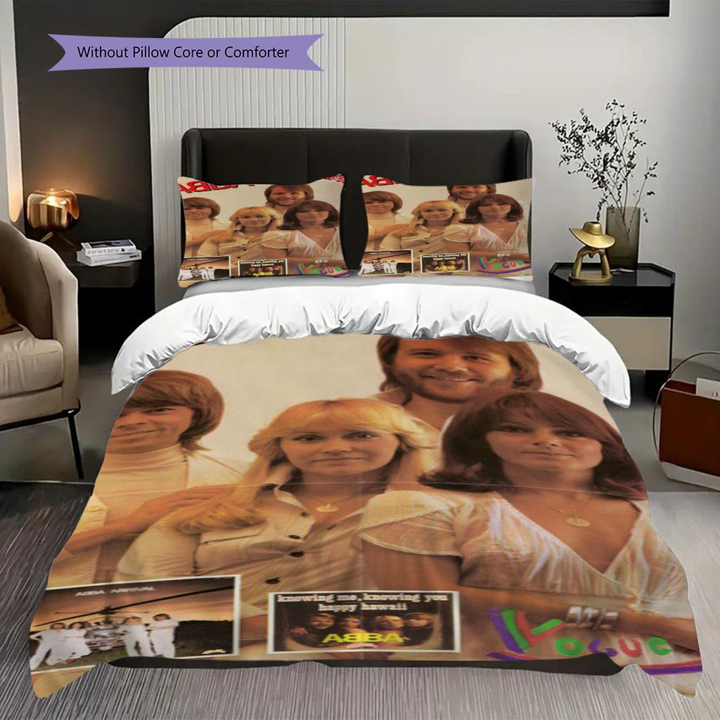 Abba Classic Album Collection Bedding (1 * duvet cover + 2 * pillowcase, without core) 2D Flat Christmas birthday gift Soft and comfortable