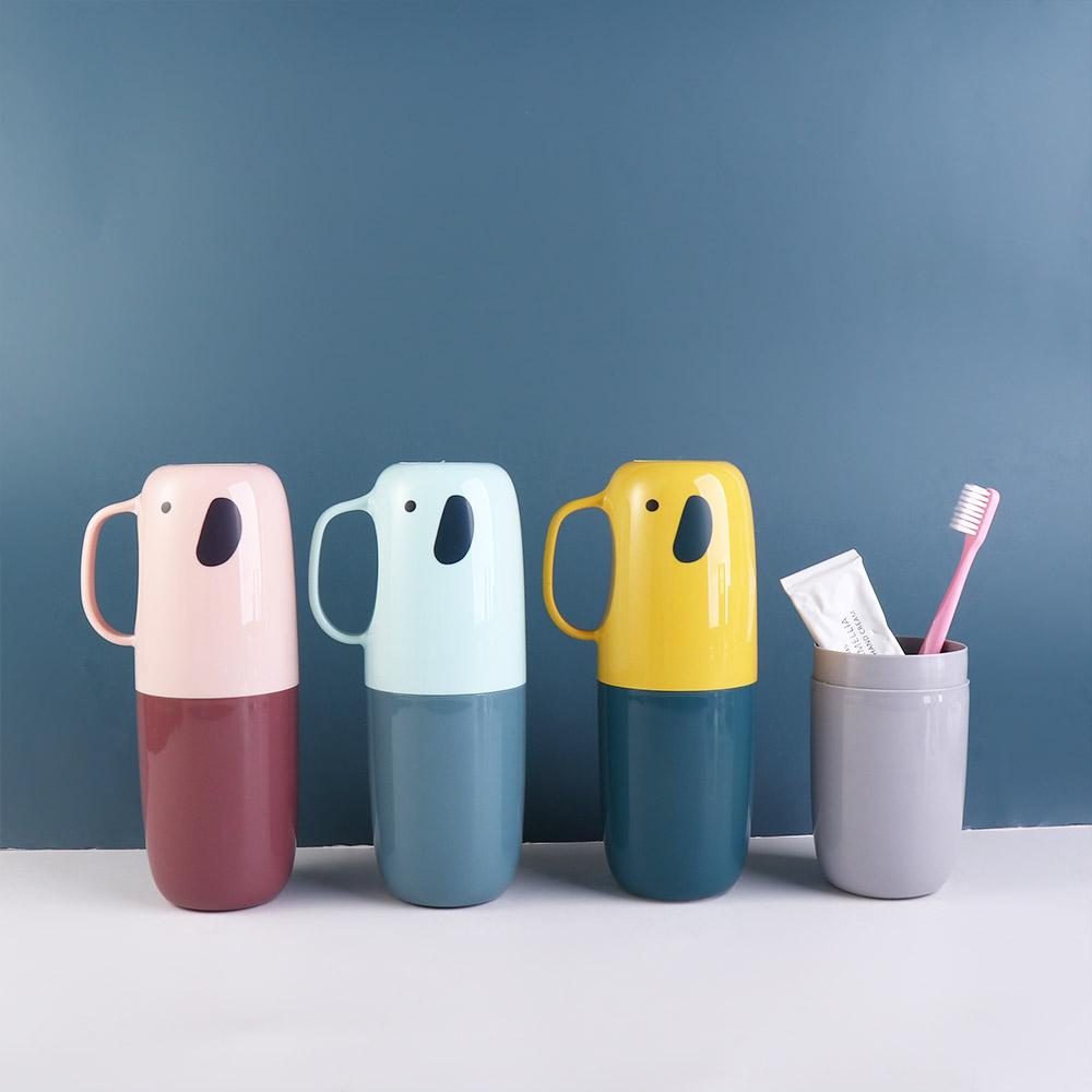 

Bathroom Travel Cartoon Elephant Shaped Storage Containers Box Cup Toothbrush Case Toothpaste Cover синий