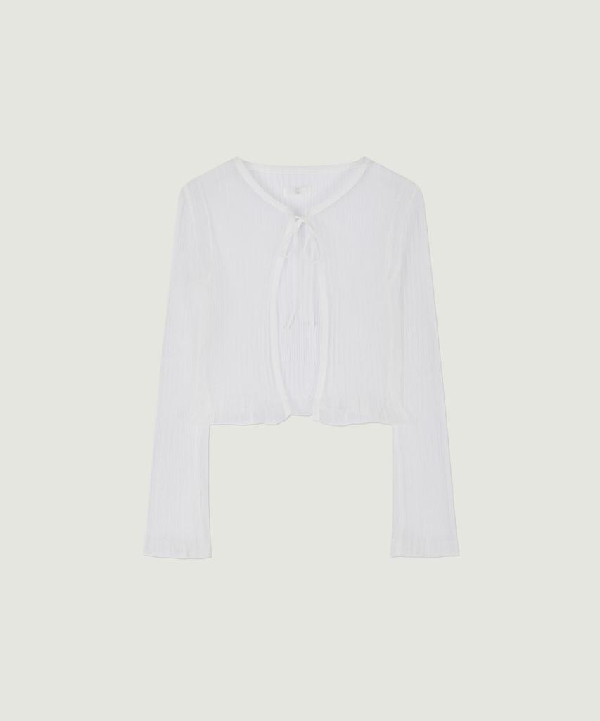 GROVE Dion Sheer Cardigan (White)