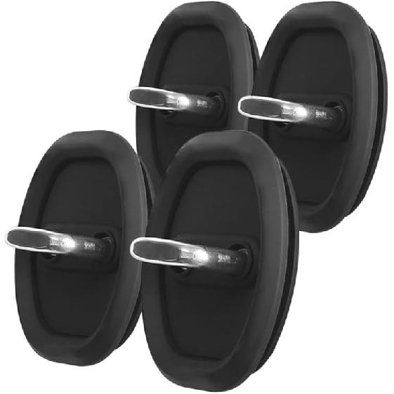 

GLEAVI Car Door Lock Protective Cover 4Pcs Silicone Door Latch Pads 3.54X2.76X0.16 Inches Shock Absorption Noise Reduction Guards for Quiet Closing