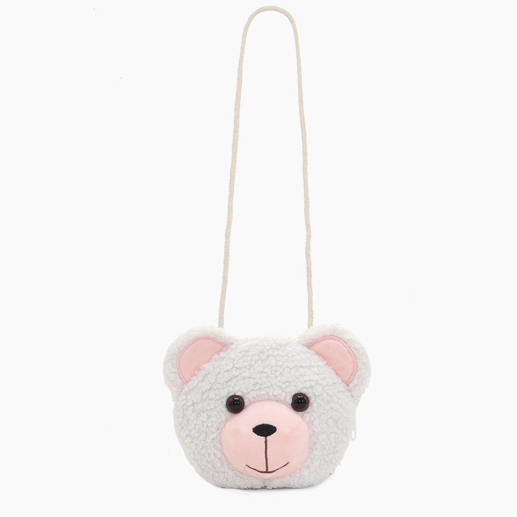 Cartoon Plush Crossbody Bag Cute Animal Bear Coin Wallet Boys and Girls Mini Shoulder Bag