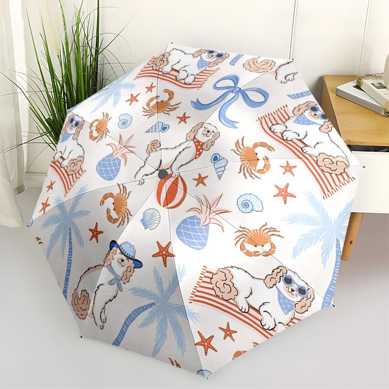 

1pc Beach Dogs Automatic Open/Close Folding Umbrella - Compact 8-Rib Design, Daily Use, Perfect Gift for Friends & Family yy251124229