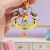 Rotating Enamel Keychain: Virtual Idol & Yellow Fish Robot Singer Pendant