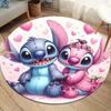 1pc Anna&Stitch Round Area Rug , Playroom Bedroom Living Room Indoor Decor Rug , Perfect for Leisure Areas , Bedside , Cloakroom , and Outdo