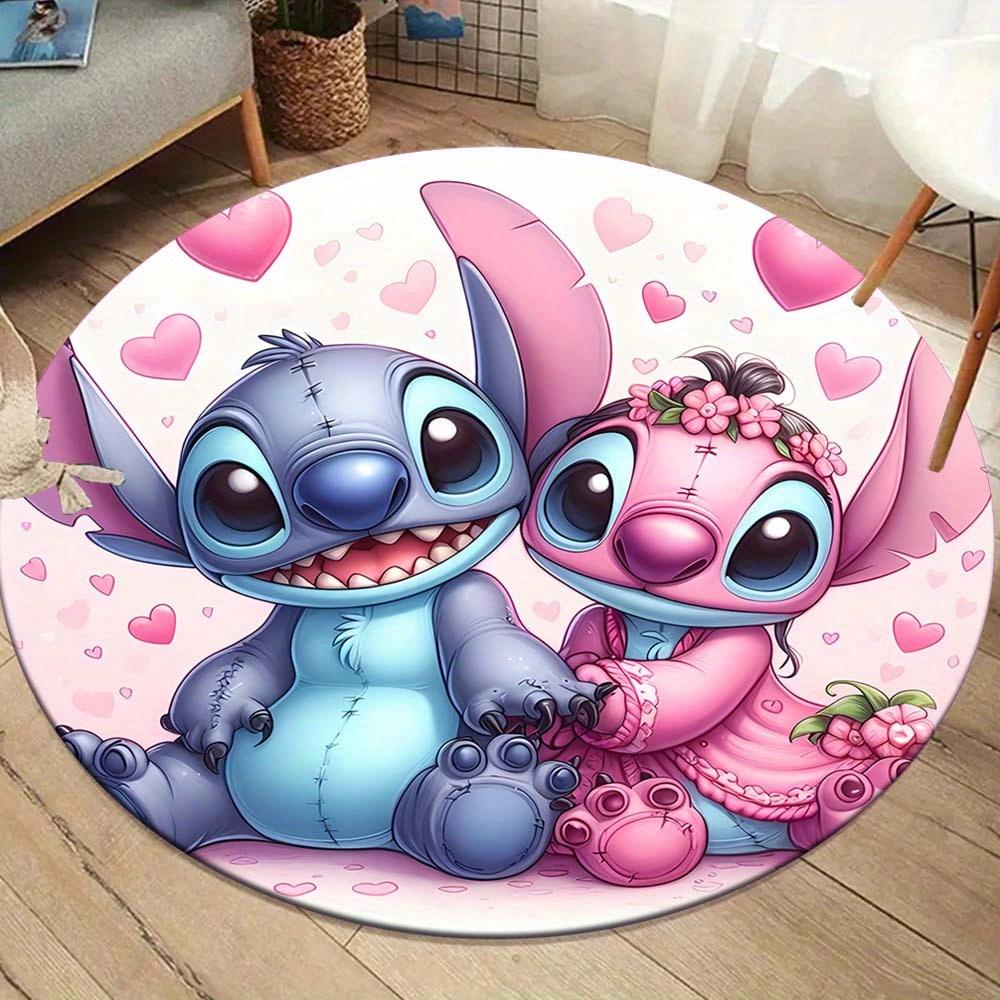 1pc Anna&Stitch Round Area Rug , Playroom Bedroom Living Room Indoor Decor Rug , Perfect for Leisure Areas , Bedside , Cloakroom , and Outdo