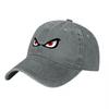 Angry Eyes Washed Cotton Baseball Cap Unisex Adjustable Hat with Bold Red Eye Graphic for Streetwear