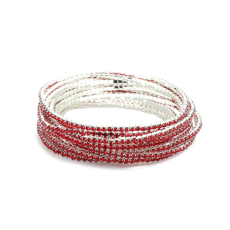 5pcs Fashion Crystal Rhinestone Stretch Bracelet For Women Elastic Wristband Wedding Bracelets Daily Female Zircon Accessories
