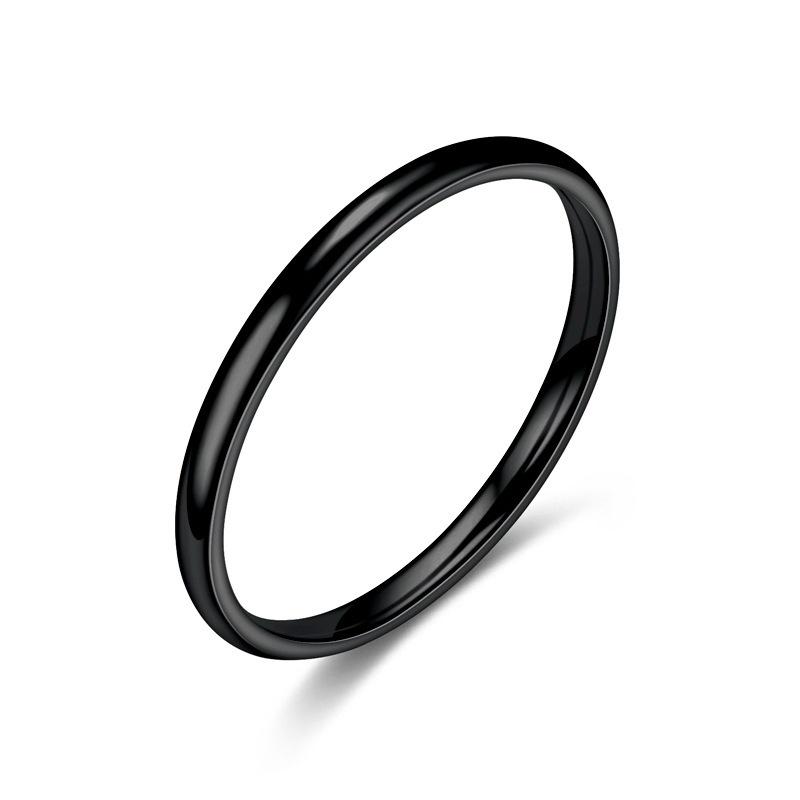 Rose Gold Titanium Steel Thin Korean Style Pinky Ring for Women
