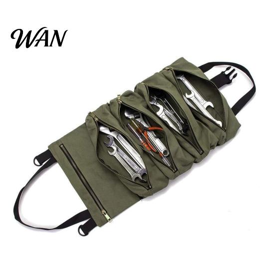 Heavy-duty Tool Pouch Oxford Cloth Organizer Bag for Car Multi-Function Portable Storage with 5 Zippers Back Seat Hanging Auto Repair Zipper Partition