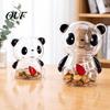 Cash Savings Jar Clear Panda Piggy Bank for Kids, Plastic Coin Bank, Money Saving Box Decoration, Christmas Birthday Girls Boys Break Resistant