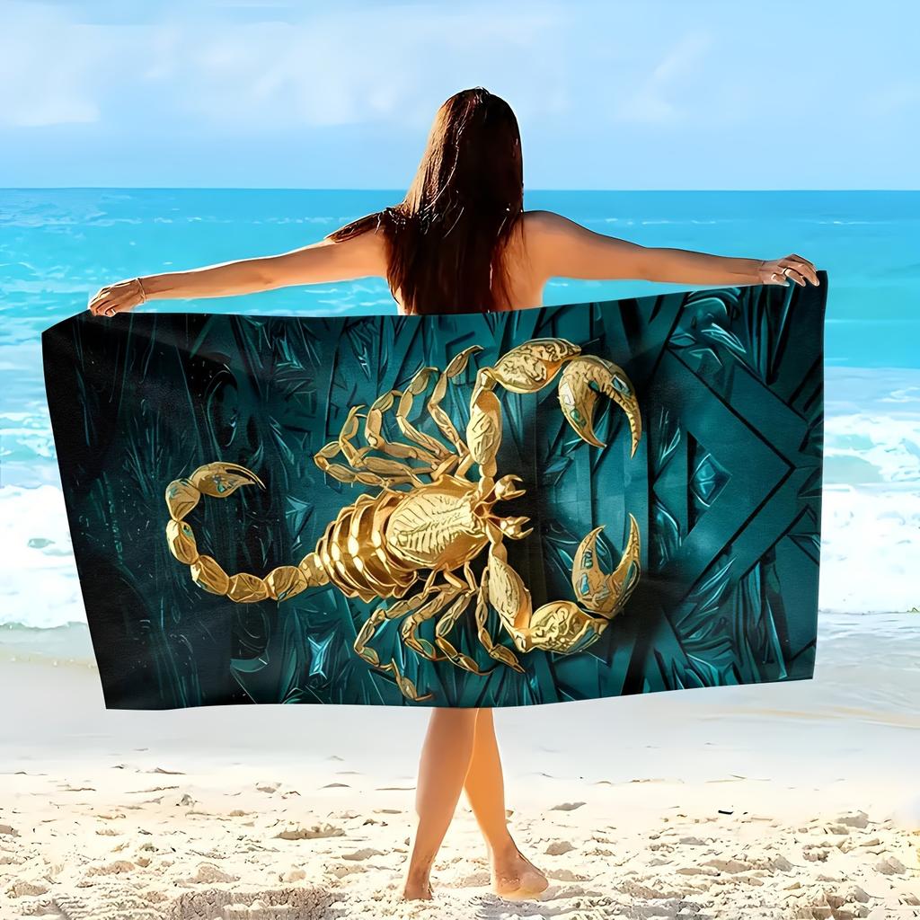 Luxury Golden Scorpion Tapestry Flat Print 3D Visual Art Wall Hanging for Bedroom Living Room Dorm Decor Cool Wildlife Blanket