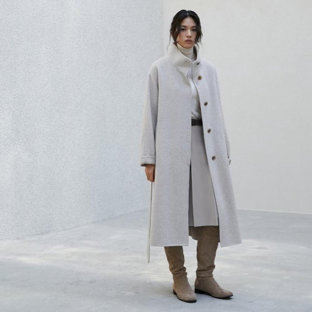 

Lap High Neck Long Coat Hand Ar4wta73 OM (oatmeal)/FF