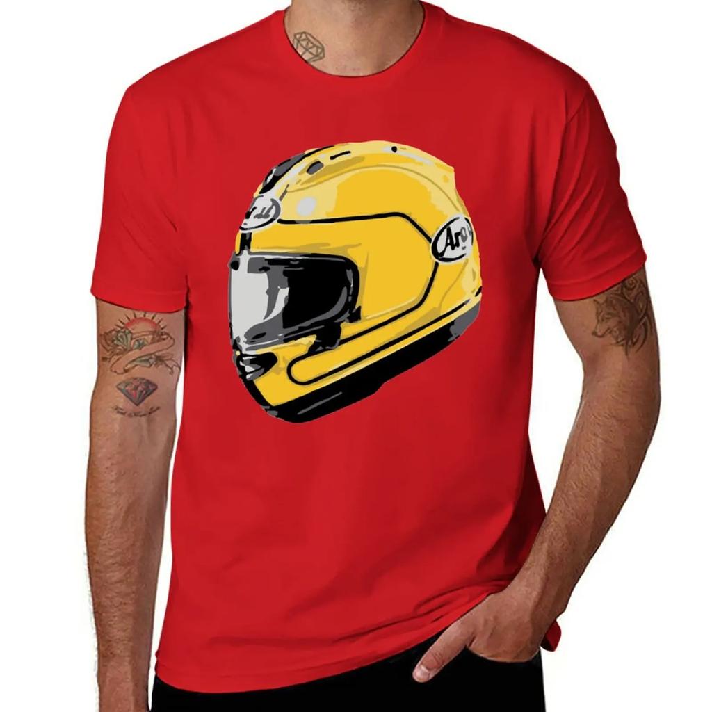 Abbigliamento streetwear anime pesante Nuova maglietta casco Joey Dunlop maglietta divertente vestiti estivi magliette Unisex pesante Unisex