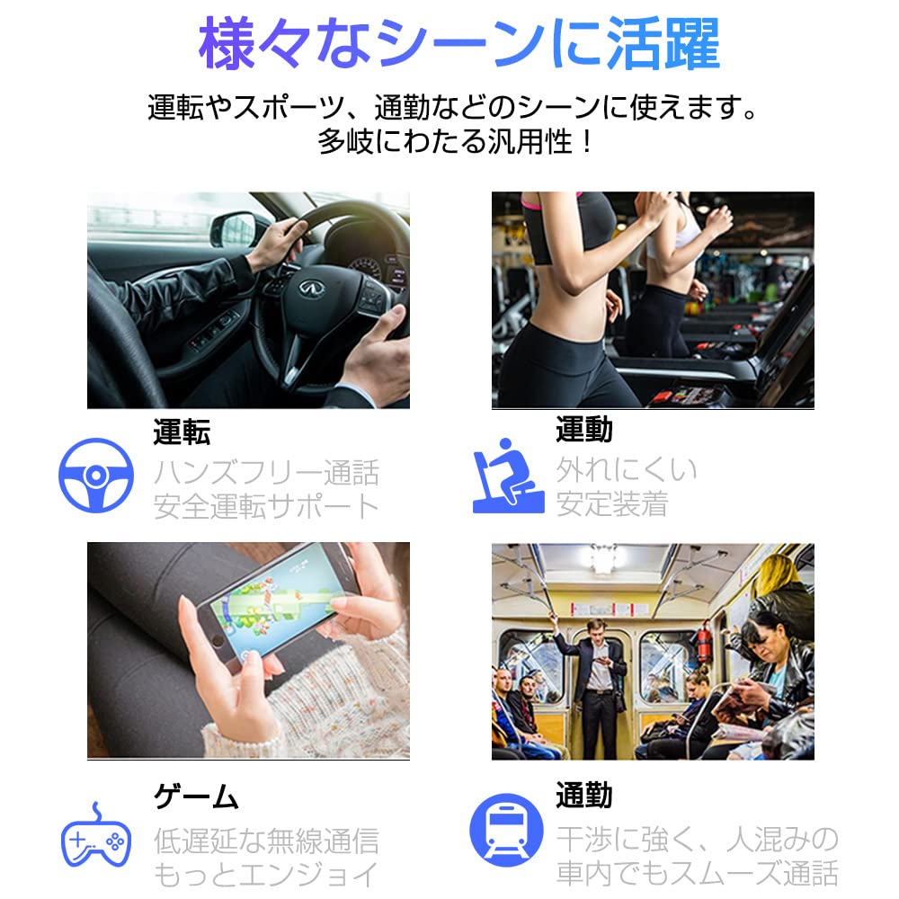 Meisei Bluetooth Wireless Bluetooth Earphones for Business and Single Ambidextrous Waterproof and Clear Compatible with iPhone Android 5.3 Headset,