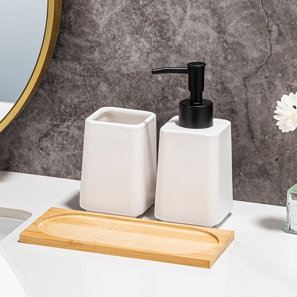 Ceramic Lotion Pump Bottle Press Pump Design Shampoo Bottle Dispenser Bathroom