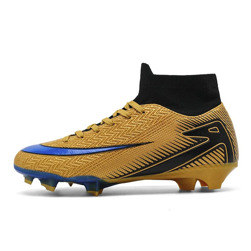 High-Top Football Shoes Tf Broken Nails Artificial Turf Ag Nails Leather Feet Boys And Girls Children And Adolescents Students Training Shoes