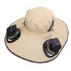 Detachable Sun Fan Hat 3 Speeds   UPF50 Breathable Wide Brim Sun Bucket Hat with 2 Solar Fan for Men