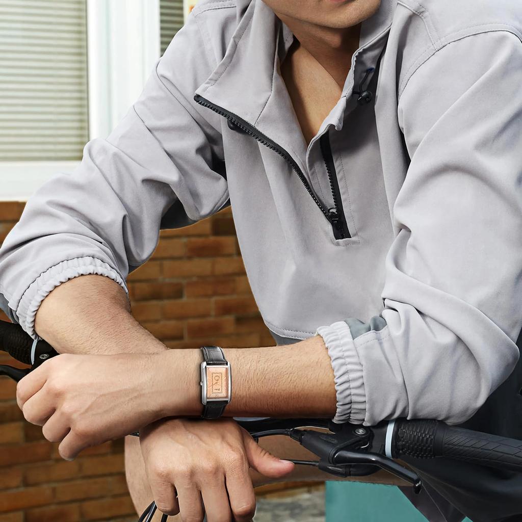 Stylish Men's Square Watch, Waterproof: Antique Analog Display, PU Leather, Black, Couple's Quartz Movement, Leisure, Business, Fashion Accessory -