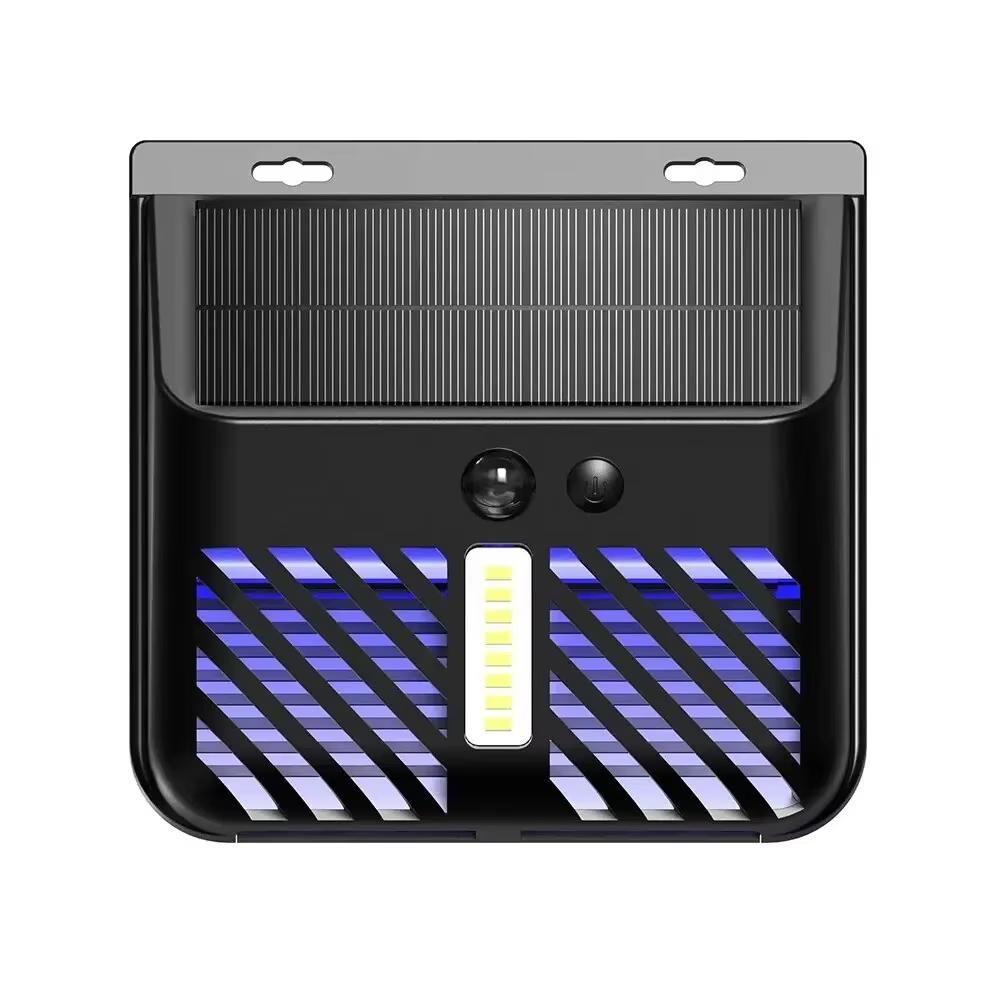 Outdoor LED Solar Mosquito Killing Lamp Waterproof 2 IN 1 Ultraviolet Electric Shock Mosquito Killing Induction Garden Lamp