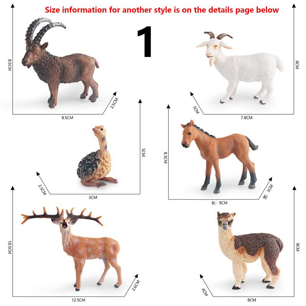 Animal Figurine Realistic Alpaca Goat Deer Ostrich Horse Forest Woodland Creatures Figure Kids Educational Wild Animal Toy