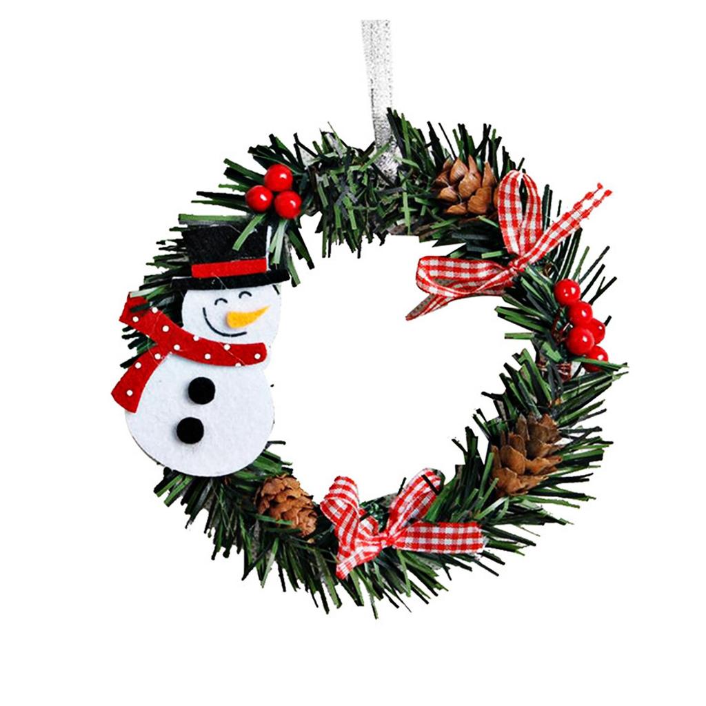 Mini-Weihnachtskranz-Dekoration, Wandtür-Ornament, Girlande, Weihnachtsparty-Dekoration