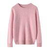 Women's Thickened Cashmere Sweater: Double-Strand Loose Short Knit, Round Neck, Warm Base Layer, Regular Shoulder.
