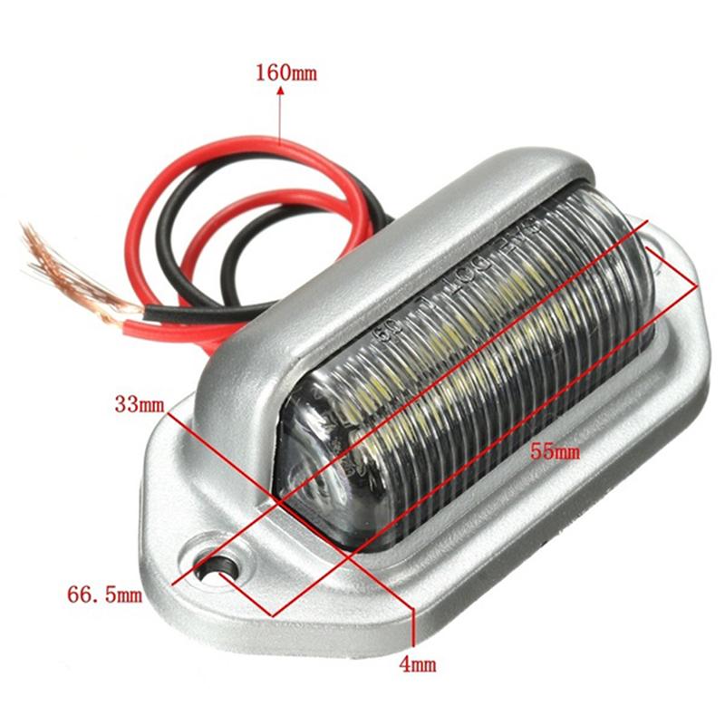 1X Chrome 6Led License Number Plate Tag Interior Step Light For Boat Rv Trailer