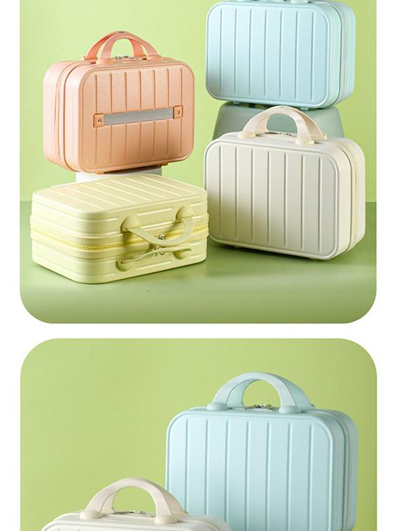 14-Inch Women's Portable Makeup and Toiletries Storage Box with Suitcase Hook