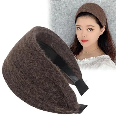 Herbst und Winter Wollstirnband mit breiter Krempe Damen Elegant Anmutig Gezahnte Haarspange Warmes Zubehör Haarbänder für Frauen