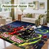 Crystal Velvet Square Rug Custom NameMiraculous Ladybug Pattern Non Slip Home Floor Decor Rug