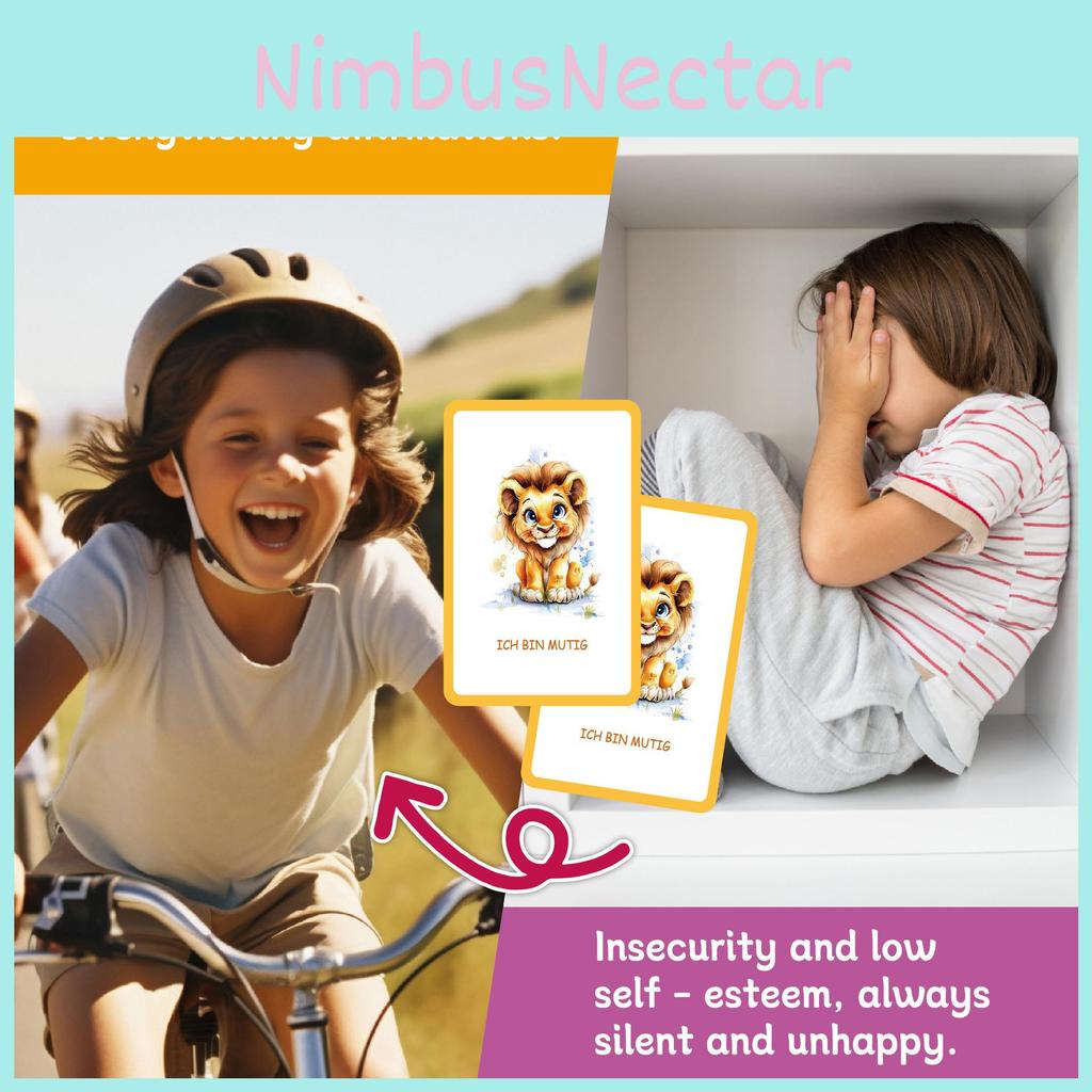 Aufmunterungskarten-Set für Kinder mit bunten Aquarelltieren für die emotionale Entwicklung und Konzentration