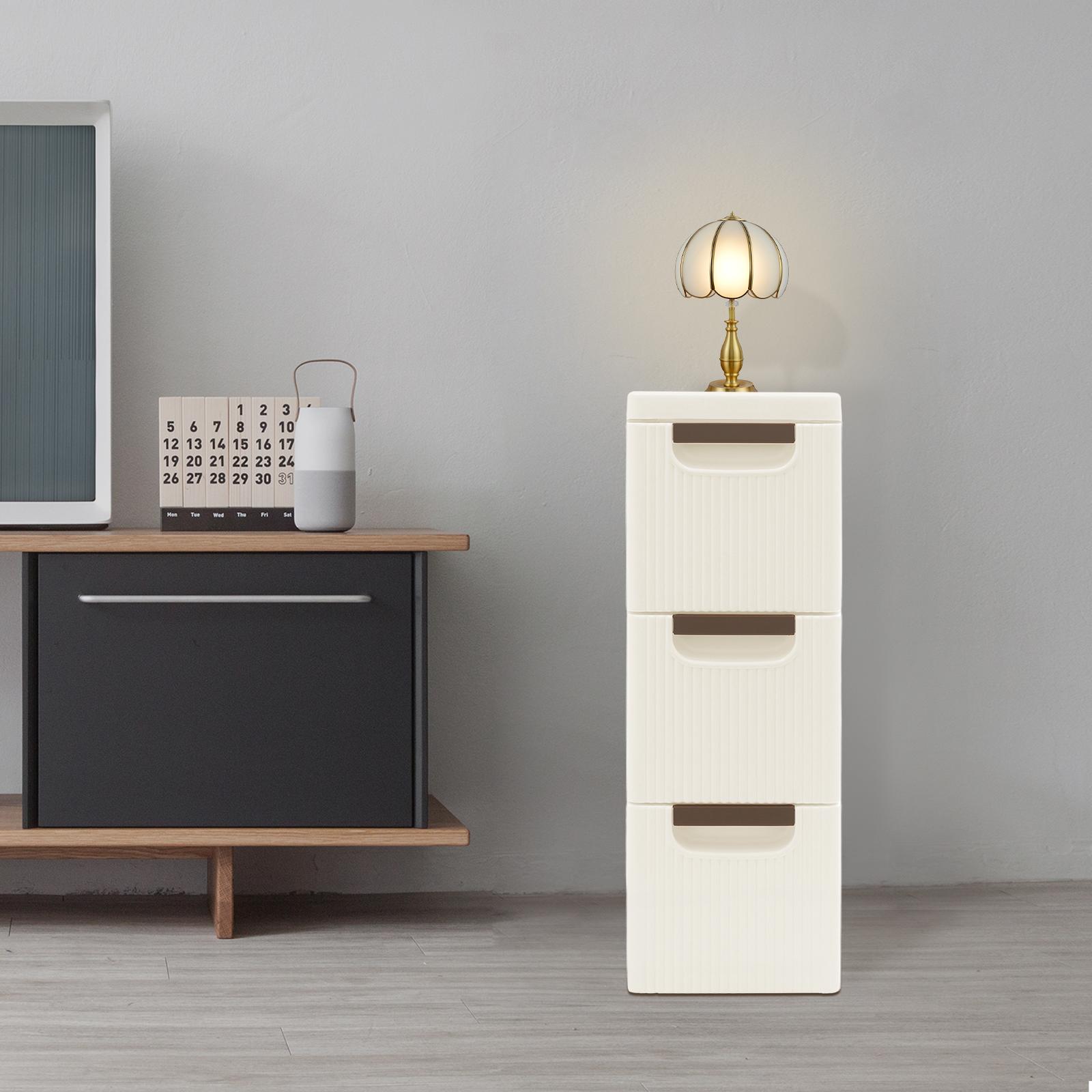 

3-Tier White Slim Rolling Storage Cart, Movable 3 Drawer Organizer for Office Supplies Classroom Organization Bedroom Closet білий